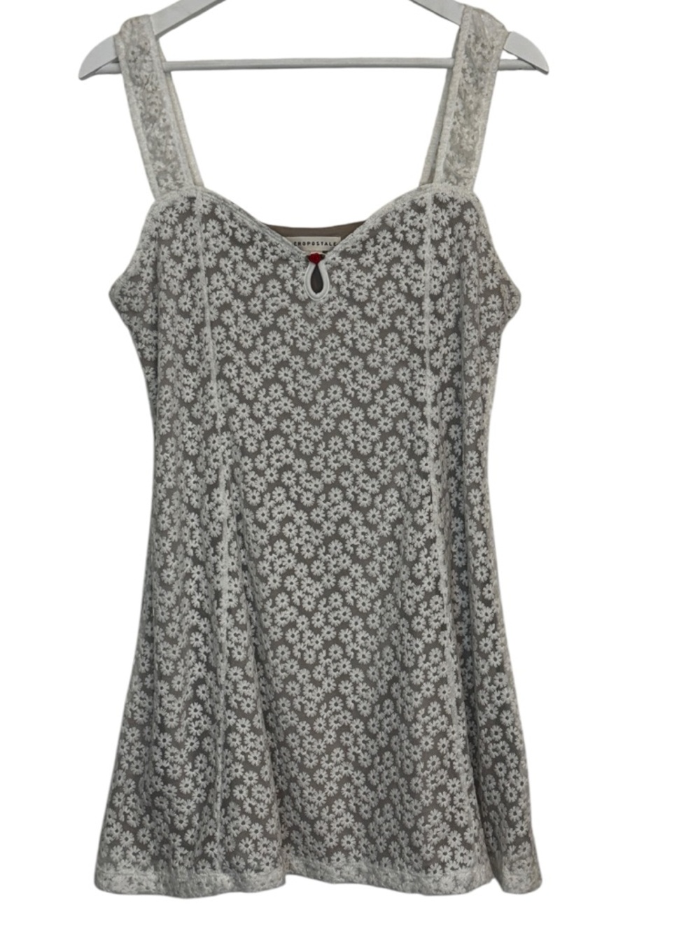 Aeropostale White Floral Lace Slip Dress
